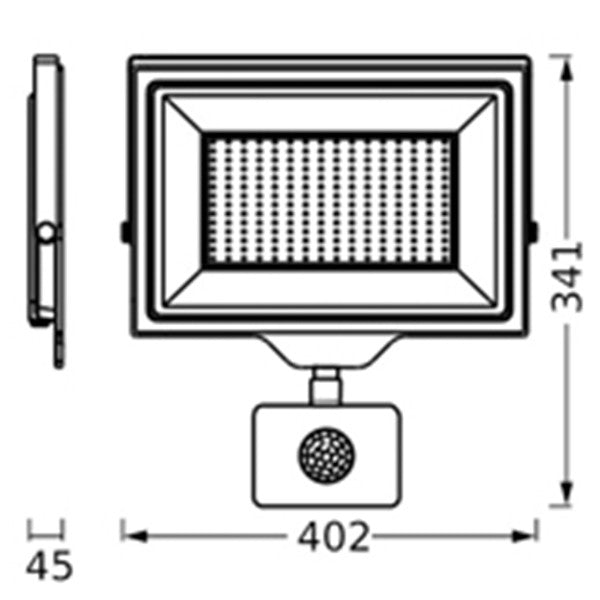 Ledvance Essential Sensor LED-Flutlicht 200 W - 402x45x341 mm - 20000 Lumen kaltweiß - Schwarz