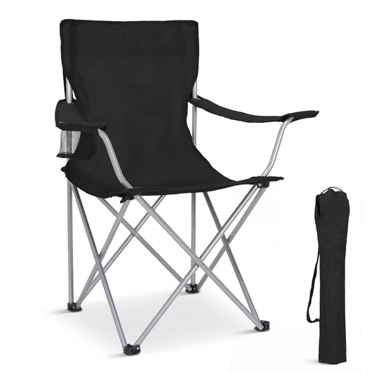 Trvlmore Campingstuhl Basic - Schwarz - 88 x 50 x 83 cm - klappbar - 120 kg Belastbarkeit