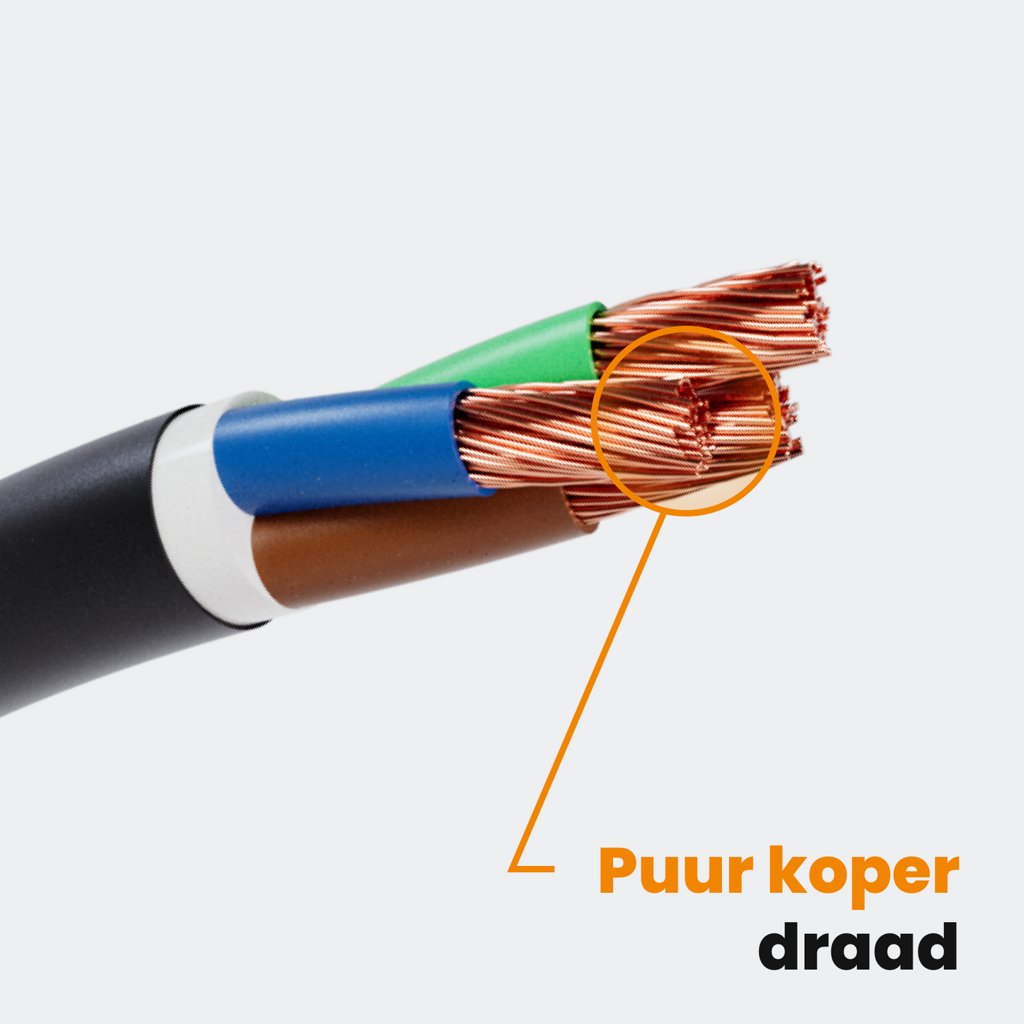 Moovv Stromkabel 4 Meter Kupfer - extra langes Kabel für Laufbänder