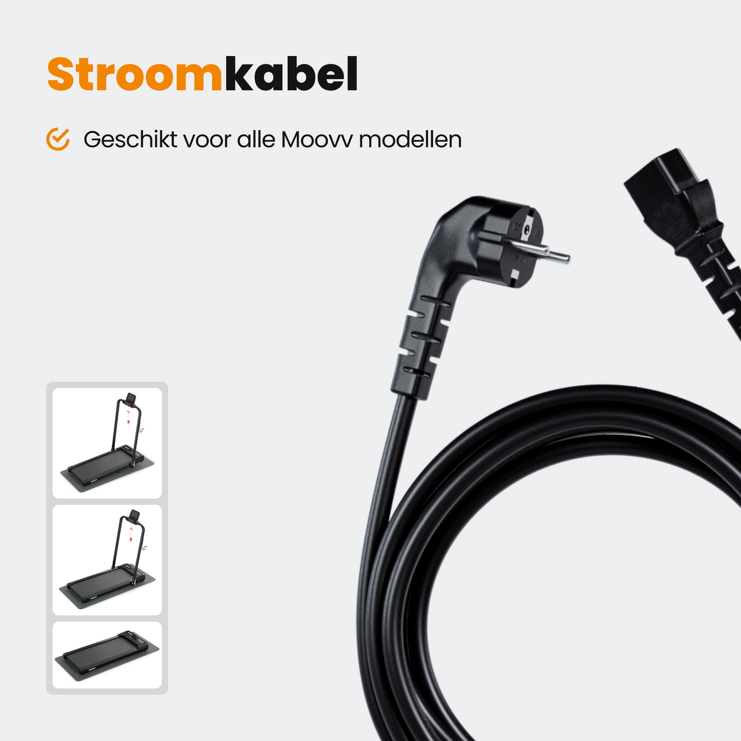 Moovv Stromkabel 4 Meter Kupfer - extra langes Kabel für Laufbänder