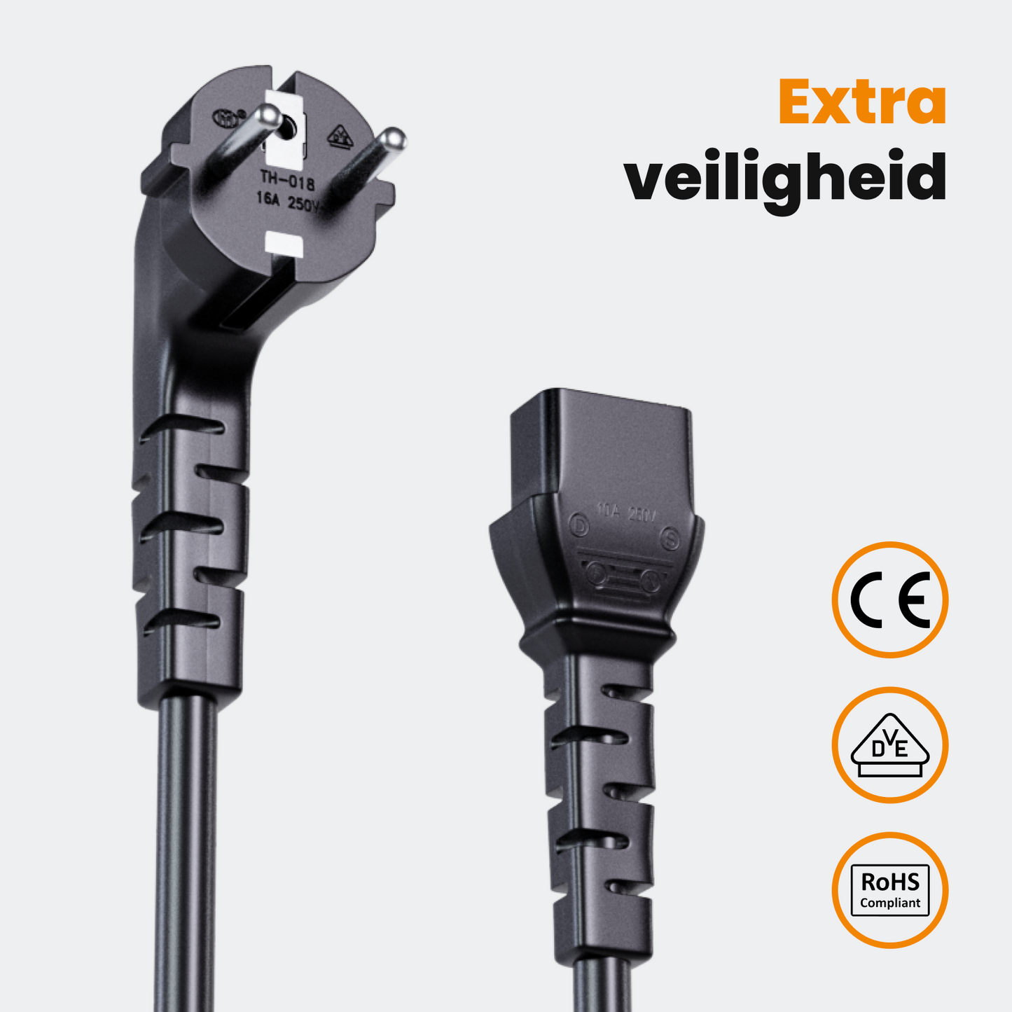 Moovv Stromkabel 4 Meter Kupfer - extra langes Kabel für Laufbänder