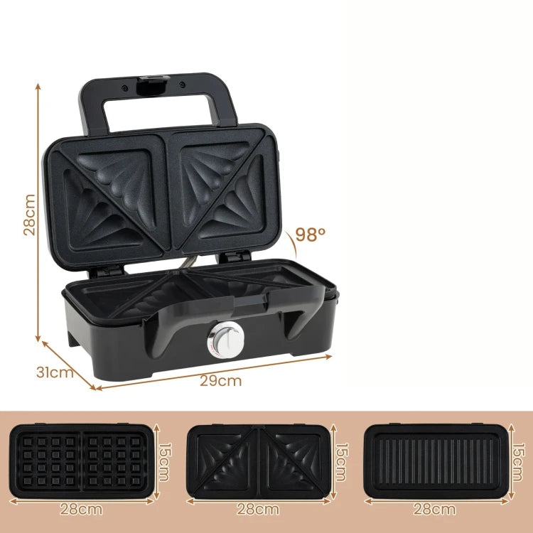 Coast 3-in-1-Toaster - Sandwichmaker, Waffeleisen und Grill - 1200 W mit austauschbaren Tellern
