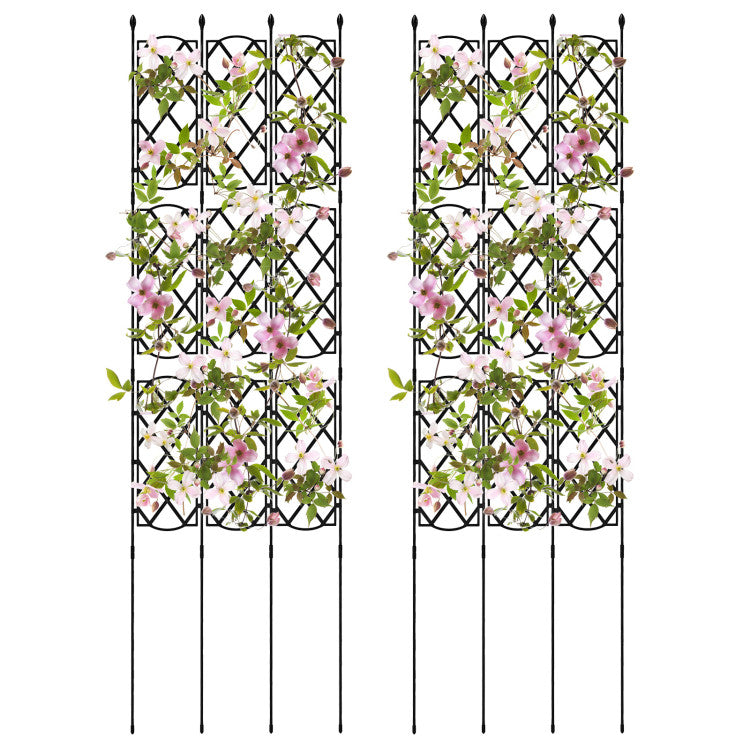 3er-Pack schwarze Pflanzenstützen für erhöhten Küchengarten - 19 x 64 Zoll (48 x 164 cm)