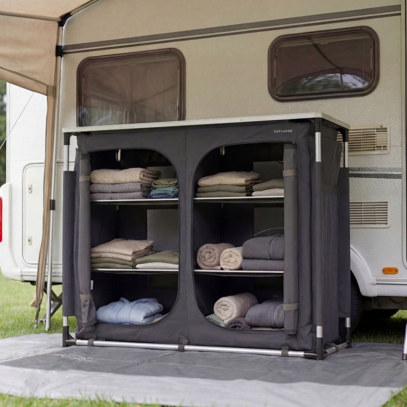 Trvlmore Campingschrank - XXL Stauraum - faltbar - Aluminiumrahmen - Outdoor-Schrank