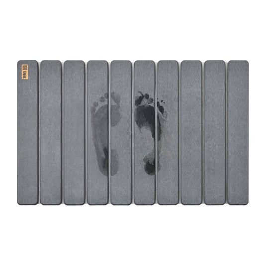 SoBuy Rutschfeste Kieselgur Badematte - 59 x 39 x 1 cm - Grau