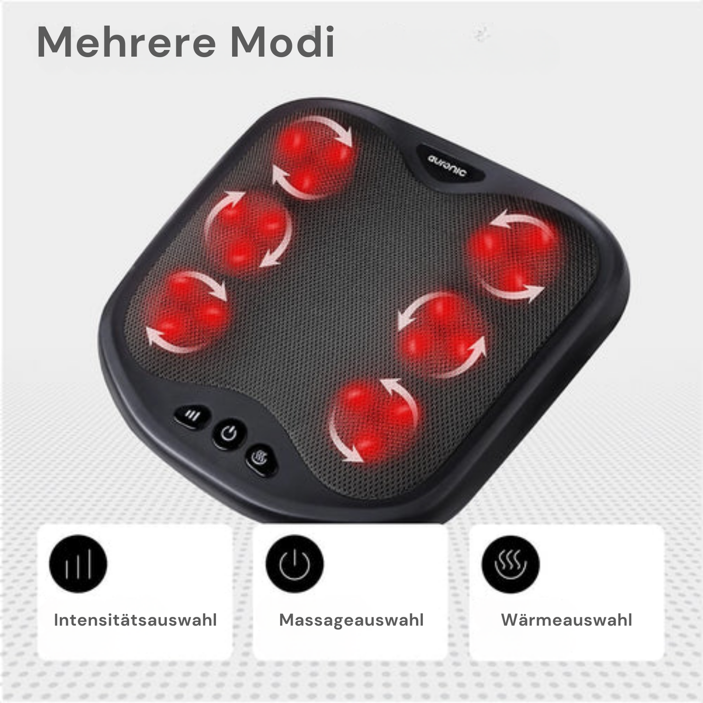 Auronic - Fußmassagegerät - 18 Shiatsu-Massageköpfe - Wärmefunktion - Schwarz