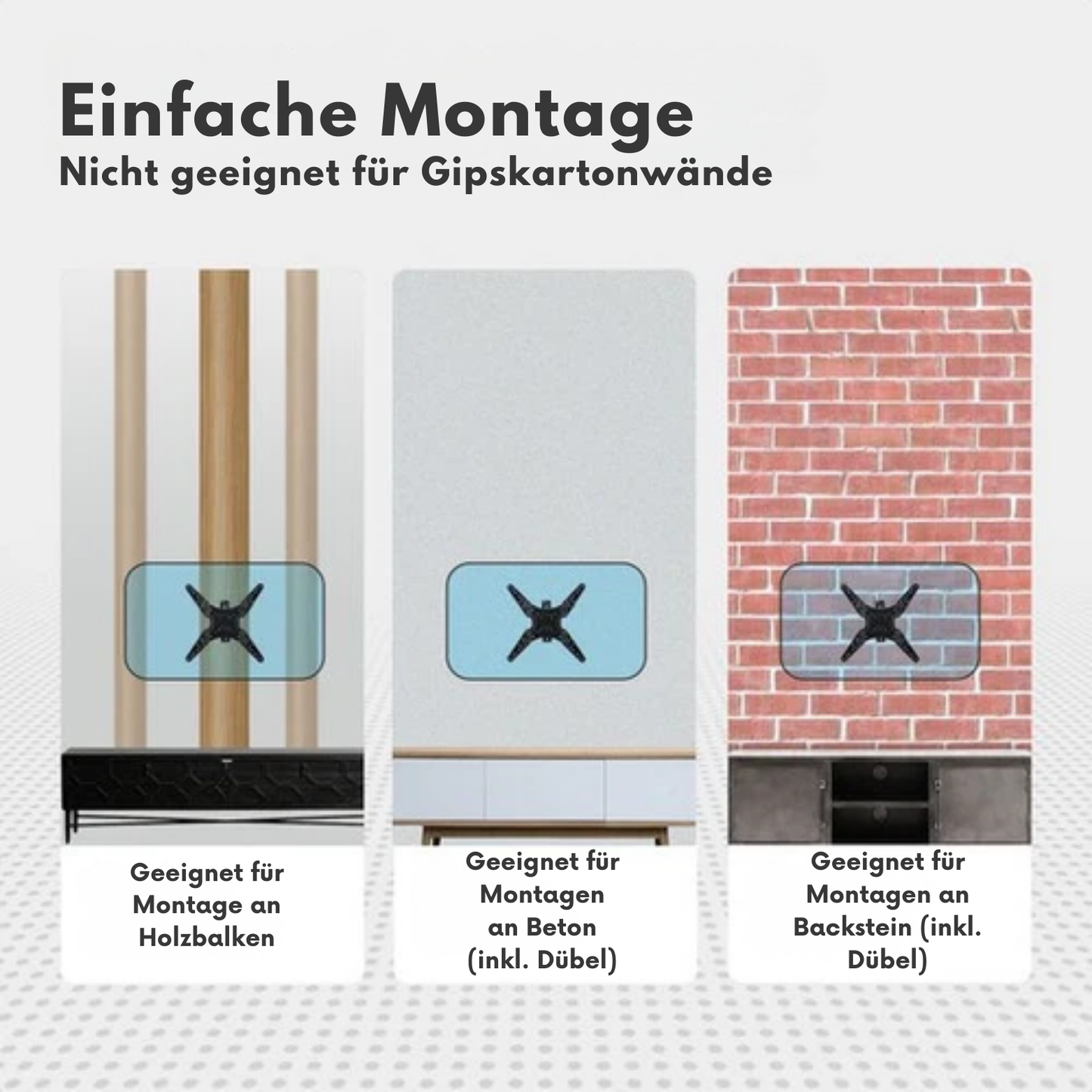 Auronic TV-Halterung - drehbar und neigbar - 26 bis 55 Zoll - bis zu 30 KG - Schwarz