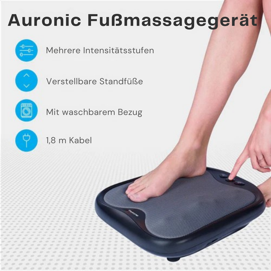 Auronic - Fußmassagegerät - 18 Shiatsu-Massageköpfe - Wärmefunktion - Schwarz