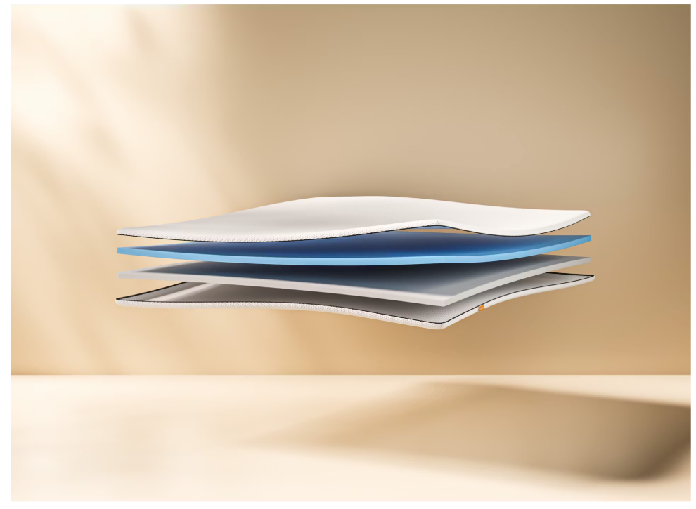 Emma Flip Topper - 180 x 200 x 5 cm - Reversible Design - Mit Airgocell-Schaumschicht und waschbarem Bezug - Für weichen oder festen Schlaf - Polyester - Weiß