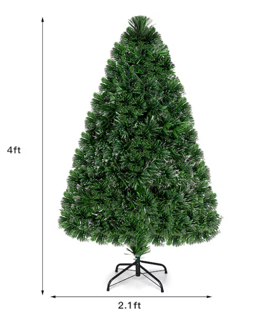 Coast Künstlicher Weihnachtsbaum - Mit Beleuchtung - 125 Spitzen - 122 x 64 cm - PVC/Metall - Grün