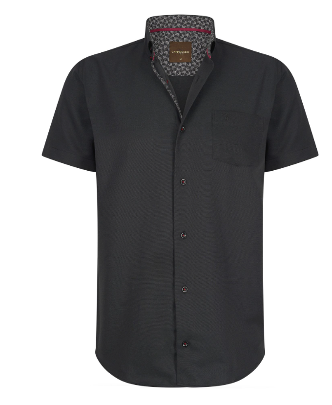 Cappuccino Italia Hemd Schwarz Größe 3XL