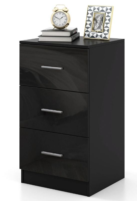 Coast Aktenschrank - Mit 3 Schubladen - 55 kg Kapazität - Für Büro & Home Office - 37,1 x 34,2 x 66,5 cm - Schwarz & Holzverbundwerkstoff