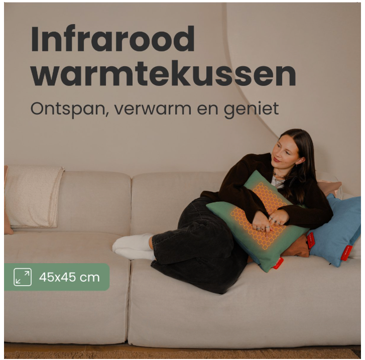 AURONIC - Elektrisches Kopfkissen - Classic 45x45 - Infrarot - Wärmekissen Pastellgrün