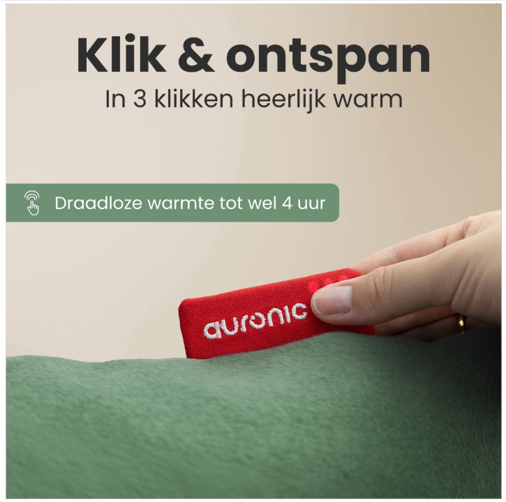 AURONIC - Elektrisches Kopfkissen - Classic 45x45 - Infrarot - Wärmekissen Pastellgrün
