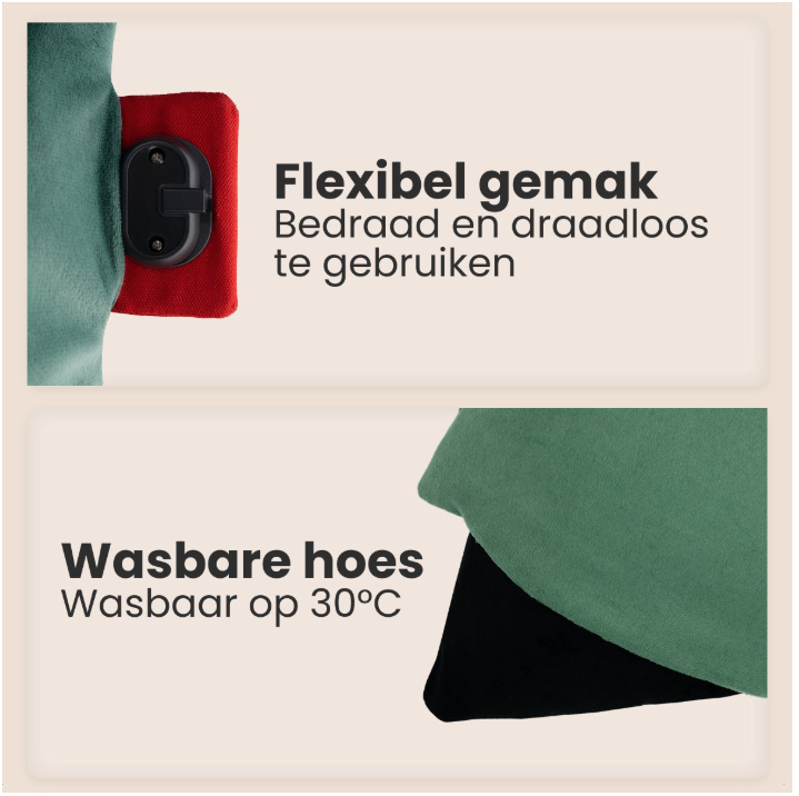 AURONIC - Elektrisches Kopfkissen - Classic 45x45 - Infrarot - Wärmekissen Pastellgrün