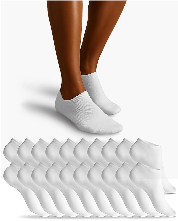 HELDENWERK - Sneaker Socken & Sportsocken - 10 Paar - Weiße Baumwolle - Atmungsaktiv & Nahtlos - Größe 39-42 - Anti-Rutsch & Extra Komfort - Unisex