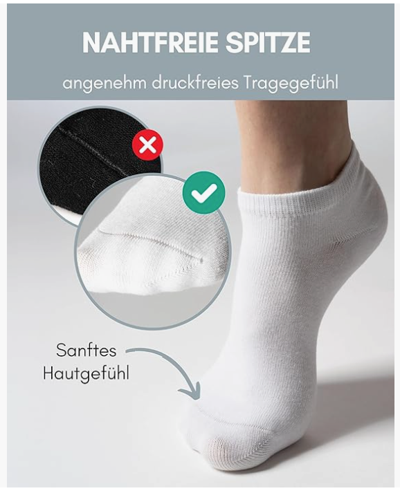 HELDENWERK - Sneaker Socken & Sportsocken - 10 Paar - Weiße Baumwolle - Atmungsaktiv & Nahtlos - Größe 39-42 - Anti-Rutsch & Extra Komfort - Unisex