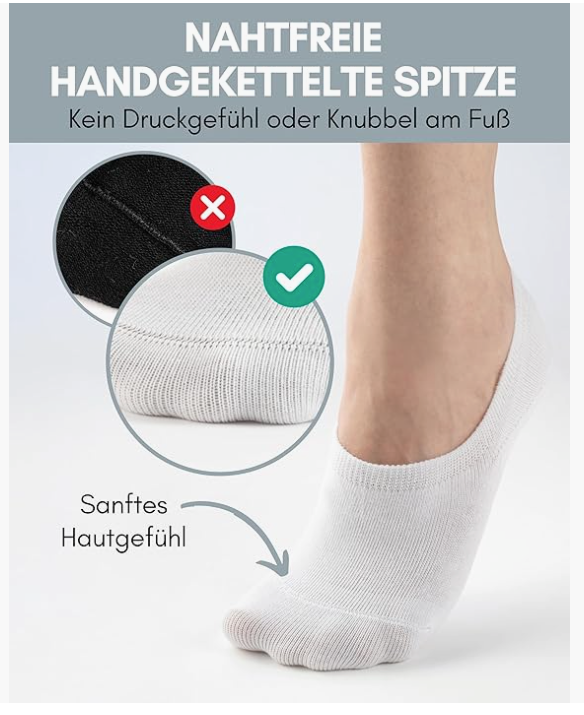 HELDENWERK - Knöchel- & Sneakersocken - 10 Paar - Weiße Baumwolle - Atmungsaktiv & nahtlos - Größe 47-50 - Anti-Rutsch & Extra Komfort - Unisex