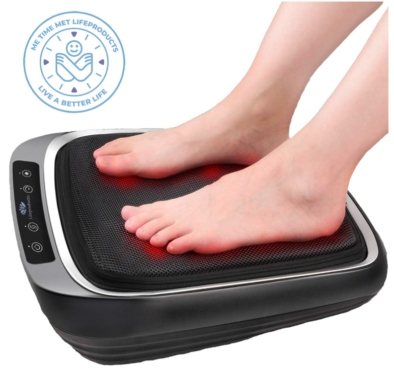 Shiatsu-Fußmassagegerät - 3 Geschwindigkeitsstufen - Wärmefunktion - abnehmbarer Bezug - Schwarz
