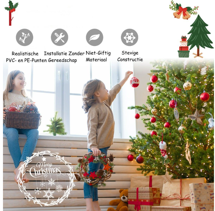 Coast Unit Künstlicher Weihnachtsbaum mit 1462 PE & PVC Zweigen & Metallständer 180 cm