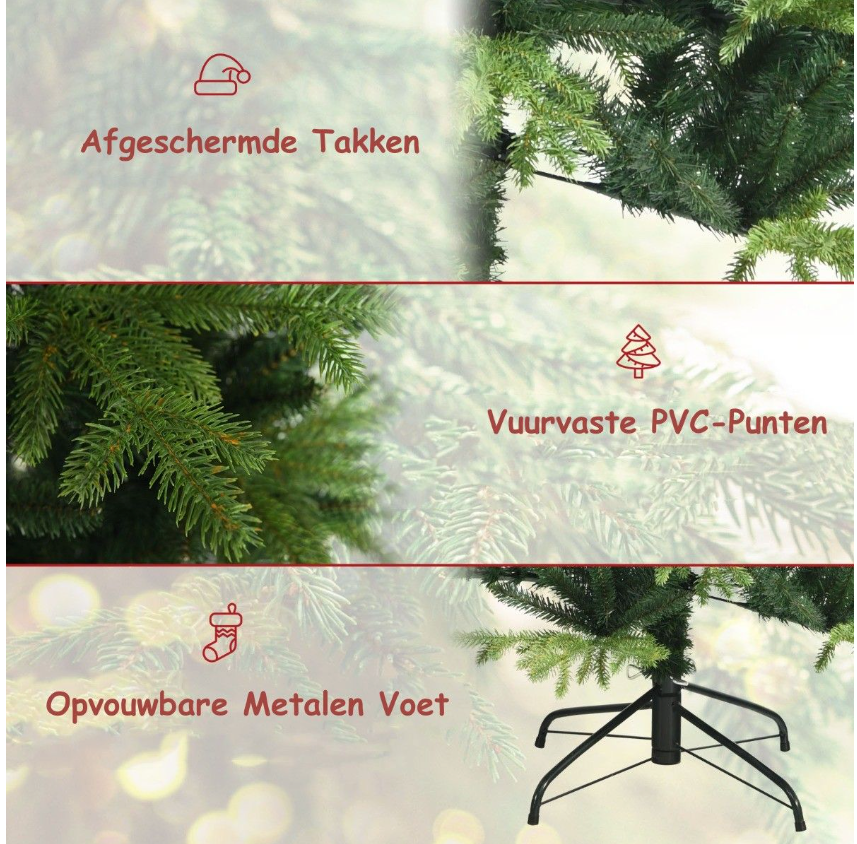 Coast Unit Künstlicher Weihnachtsbaum mit 1462 PE & PVC Zweigen & Metallständer 180 cm