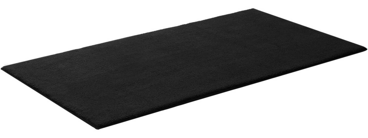 tectake® - Kurzflorteppich - 80 x 150 cm - Schwarzes Polyester - Mit Anti-Rutsch-Unterlage - Pflegeleicht & waschbar - Modernes Design