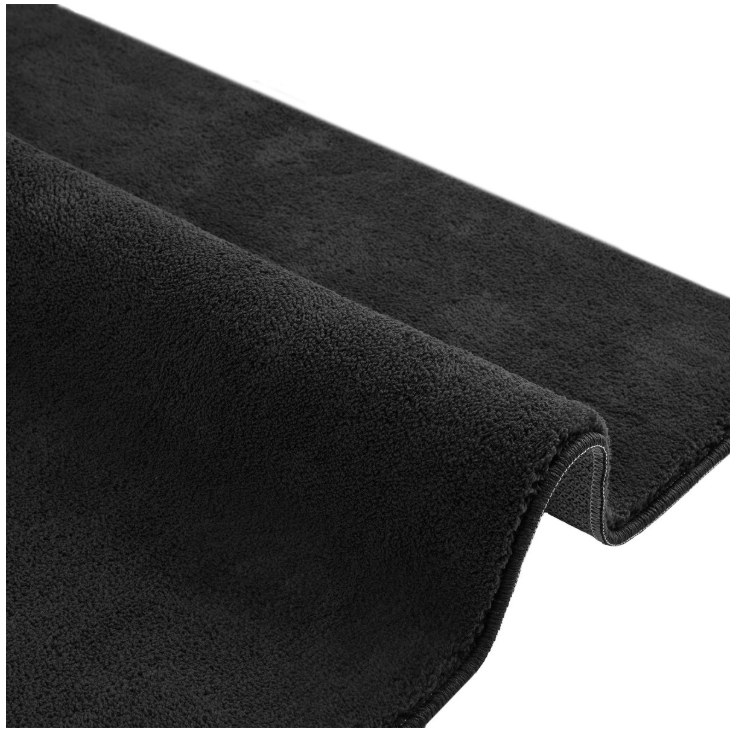tectake® - Kurzflorteppich - 80 x 150 cm - Schwarzes Polyester - Mit Anti-Rutsch-Unterlage - Pflegeleicht & waschbar - Modernes Design
