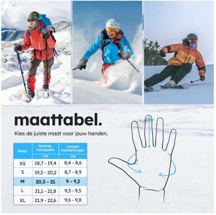 Saaf - Beheizte Handschuhe Premium - Größe M - Schwarzes Polyester - 3 Wärmestufen & wiederaufladbar - Wasser- & Windabweisend - Optimaler Komfort