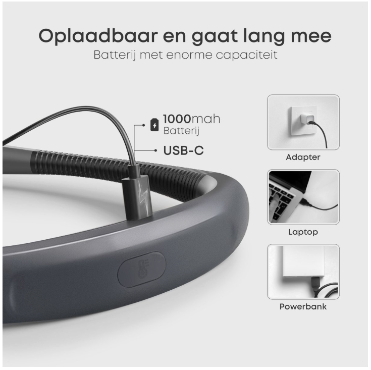 Skoov - Nackenleuchte & Leselampe - Schwarzer Kunststoff - 3 Lichtfarben & 6 Helligkeitsstufen - Wiederaufladbar über USB - Freihändig & biegbar - Ideal zum Lesen im Bett & zum Basteln