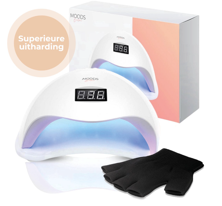 Moods Gellac - Professionelle Nagellampe - UV-Lampe Gel-Nägel - Nageltrockner - Steuerbar mit Tasten - Leistungsstarke LED-Lampe - Weiß