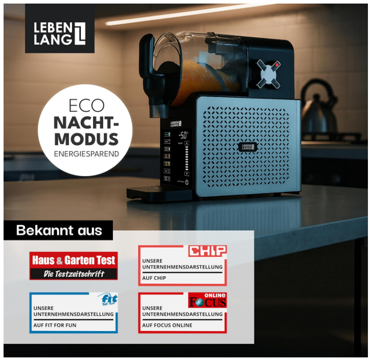 LEBENLANG - Premium Slush-Maschine 2L - 5 Modi - QuickFreeze in 15 min - Auto-Clean & LED Touchscreen - Inkl. Rezeptbuch - Slushie Maker für Zuhause, Partys & Kindergeburtstage