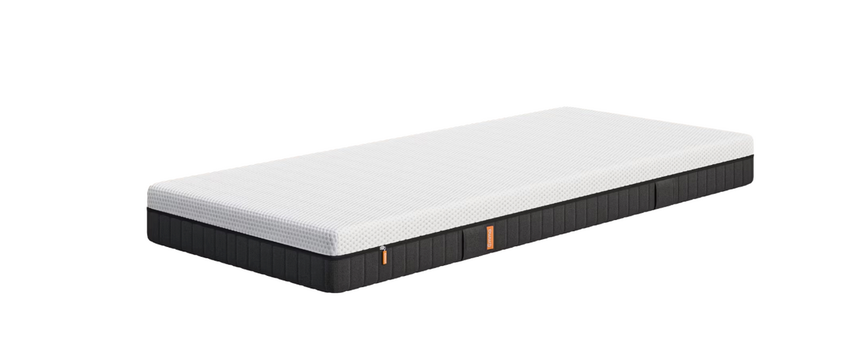Emma - Express-Matratze - 160 x 200 cm - ausgestattet mit 7 ergonomischen Zonen und Aeroflex-Taschenfedern und atmungsaktivem Bezug - für Bauch-, Rücken- und Seitenschläfer - Textil weiß und grau