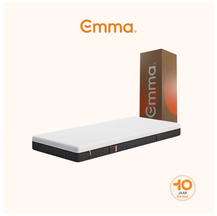 Emma - Express-Matratze - 160 x 200 cm - ausgestattet mit 7 ergonomischen Zonen und Aeroflex-Taschenfedern und atmungsaktivem Bezug - für Bauch-, Rücken- und Seitenschläfer - Textil weiß und grau