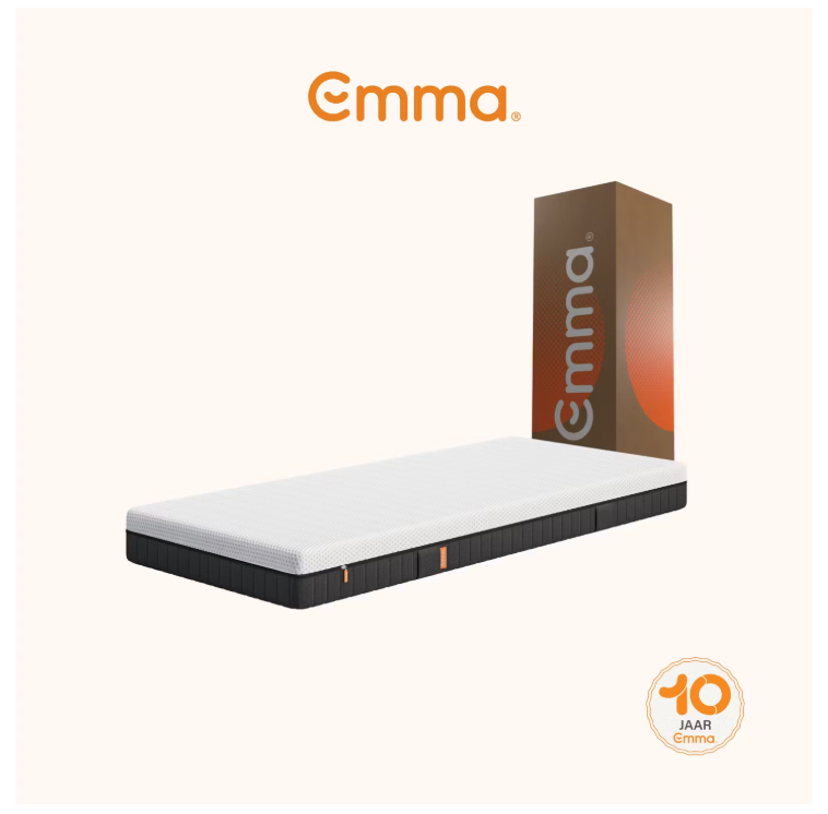 Emma - Express Hybridmatratze - 120 x 200 cm - Mit Aeroflex™ Taschenfedern und 7 ergonomischen Zonen und atmungsaktivem Bezug - Für Bauch-, Rücken- und Seitenschläfer - Weißes und graues Textil