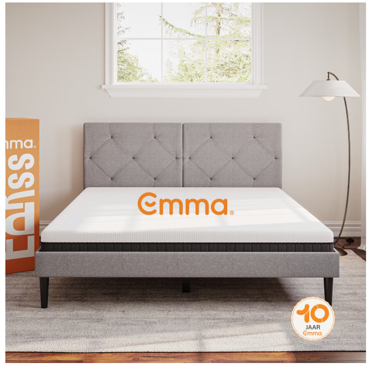 Emma - Express Hybridmatratze - 120 x 200 cm - Mit Aeroflex™ Taschenfedern und 7 ergonomischen Zonen und atmungsaktivem Bezug - Für Bauch-, Rücken- und Seitenschläfer - Weißes und graues Textil