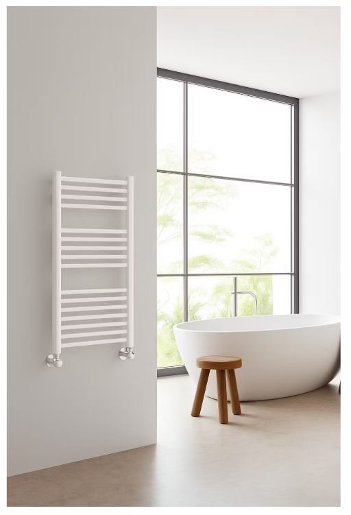 Sanivesk - Design-Heizkörper Lima - 80 x 60 cm - mit 386 W Leistung und inkl. Befestigungsmaterial und Wandmontage - für Badezimmer und größere Räume - Stahl weiß