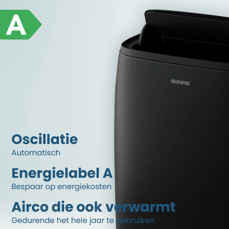 Auronic 12.000 BTU Mobiles Klimagerät - 4-in-1 - Schwarz