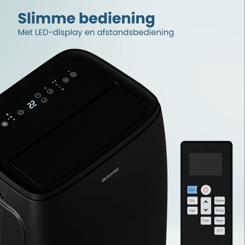Auronic 12.000 BTU Mobiles Klimagerät - 4-in-1 - Schwarz