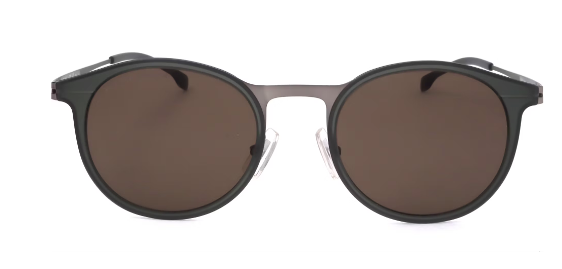 Hugo Boss Sonnenbrille 1245S Eem - Eigenschaften Filter Kategorie drei und UV-Schutz und Nylon Gläser - für Männer - Matte Khaky Olive Edelstahl - 49 mm
