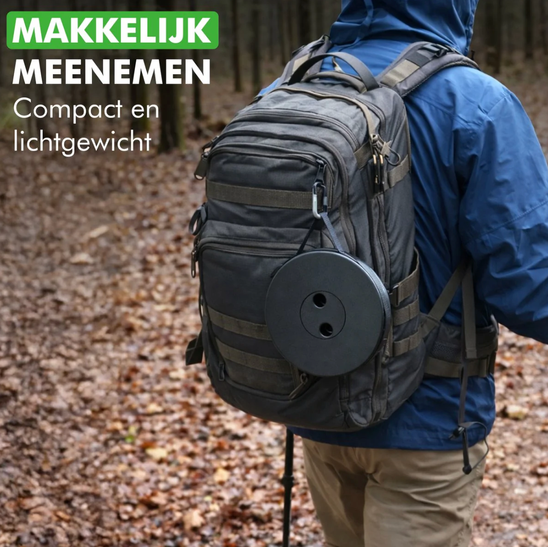 Travelhawk Faltbarer Hocker - Ausgestattet mit strapazierfähigem Polyester Sitz und Aluminium Rahmen und faltbarem Design - Für Camping und Angeln - Schwarzes Polyester und Aluminium - Einhundertfünfzig Kg