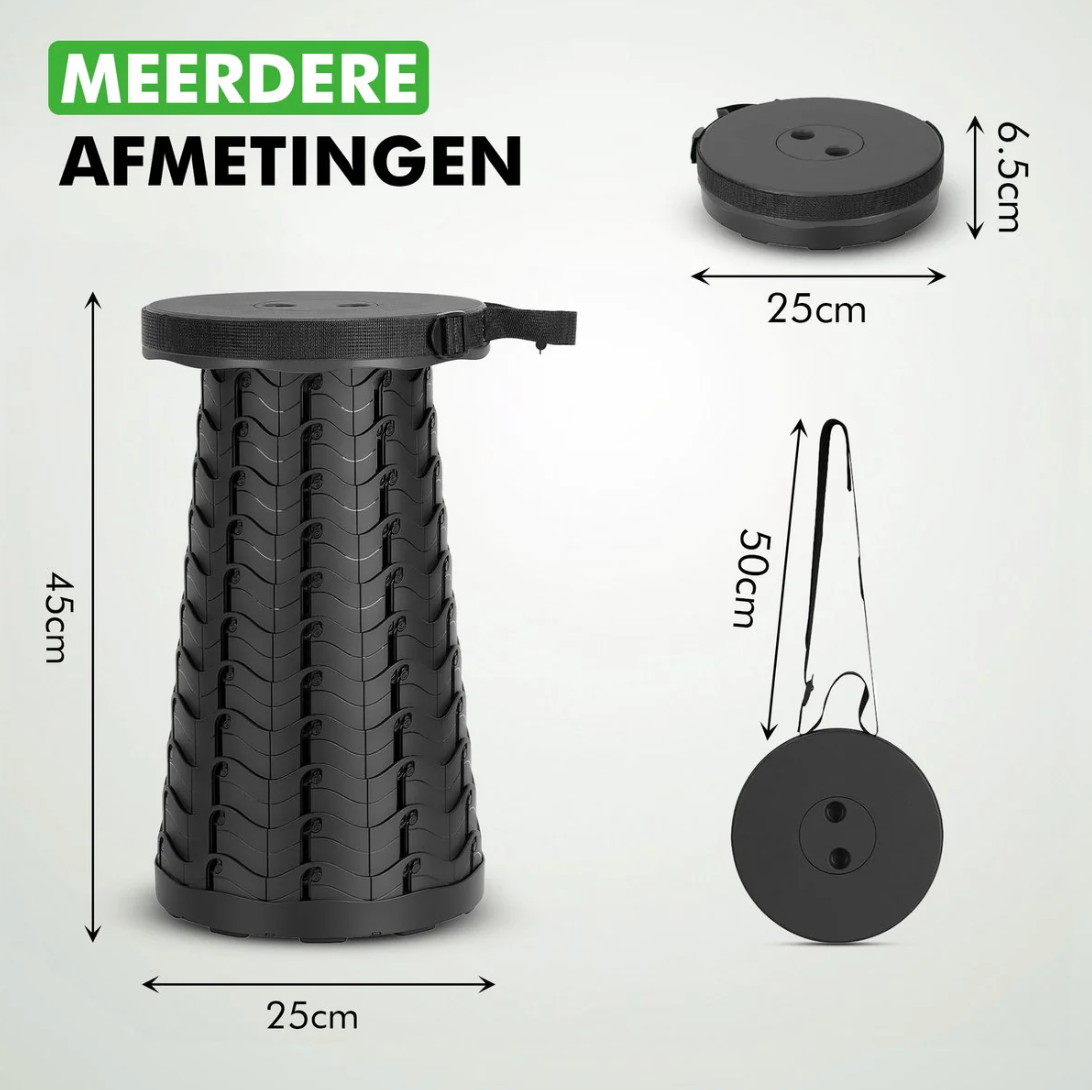 Travelhawk Faltbarer Hocker - Ausgestattet mit strapazierfähigem Polyester Sitz und Aluminium Rahmen und faltbarem Design - Für Camping und Angeln - Schwarzes Polyester und Aluminium - Einhundertfünfzig Kg
