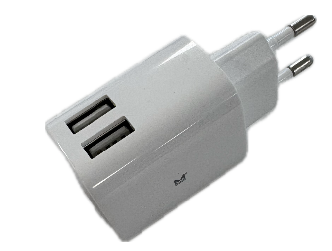 Amitec USB-Ladegerät MyAmi 2 - mit zwei USB-Anschlüssen und Schnellladefunktion und Eu-Stecker - für Smartphone und Tablet - weißer Kunststoff - drei Komma eins bis drei Komma vier A