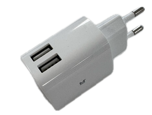 Amitec USB-Ladegerät MyAmi 2 - mit zwei USB-Anschlüssen und Schnellladefunktion und Eu-Stecker - für Smartphone und Tablet - weißer Kunststoff - drei Komma eins bis drei Komma vier A