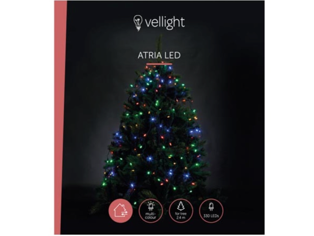 Vellight Atria LED-Weihnachtsbeleuchtung für den Baum – Weihnachtsbaumhülle – Ausgestattet mit einem praktischen Ring mit Lichterketten, energieeffizienten LEDs und einem wetterfesten Adapter – Für den Innen- und Außenbereich – Grün, Kupfer und Kunststoff