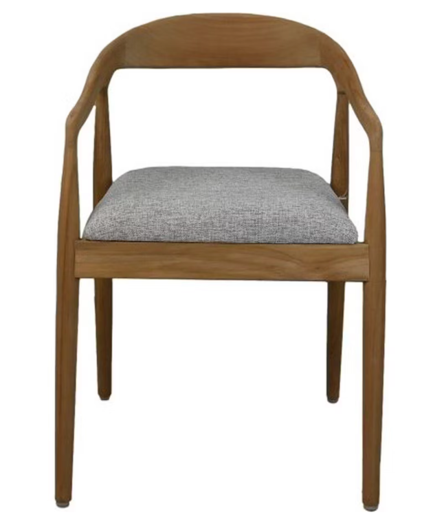 Hsm Collection Modena Esszimmerstuhl - Teak und Grau - Zeitloses Design - 55 × 41 × 78 cm