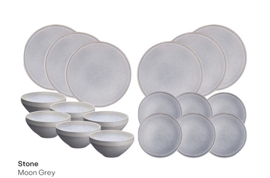 Bjorn Essgeschirr - The Essentials Service STONE - 18 Teile - Mondgrau