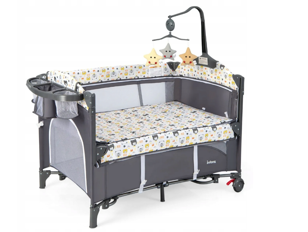 Kinderbett Coast - faltbar - 110 x 76 x 76 cm - Schwarz