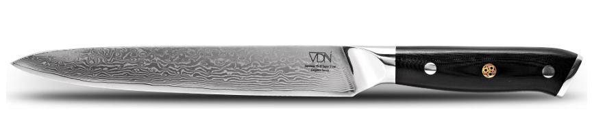 VDN Elegance Damaststahl-Fleischmesser 21 cm - Schwarzer Griff
