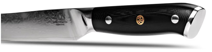 VDN Elegance Damaststahl-Fleischmesser 21 cm - Schwarzer Griff
