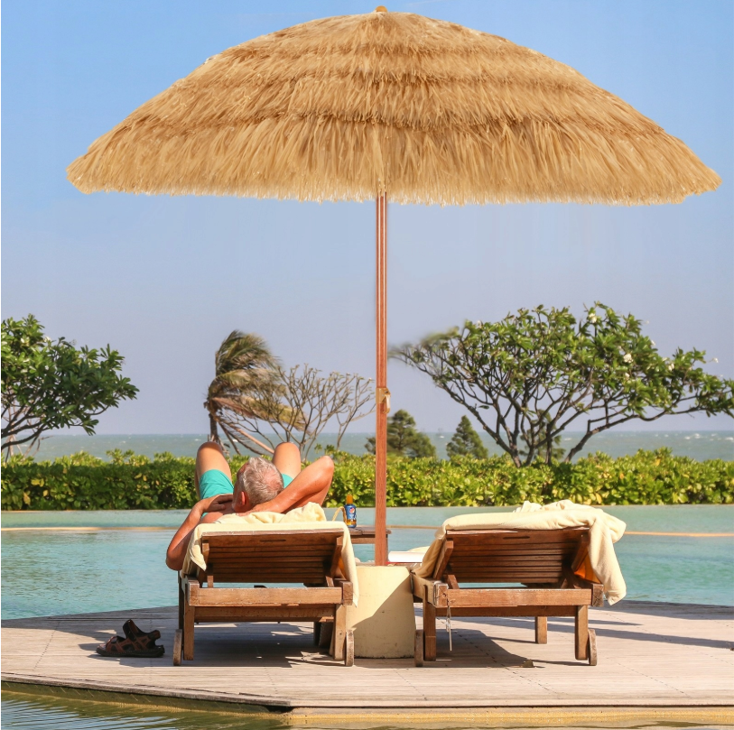 Sonnenschirm Coast 220 cm - beige mit verstellbarer Neigung, stabil und windfest